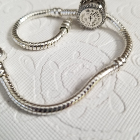 Sliver scripture Mathew 19:26 charm - Picture 3 of 5